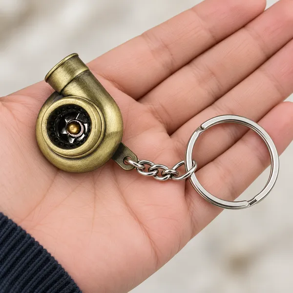 Turbo_Style_Metal_Keychain,_Gold_Finish_Keyring,_Gift_for_Car_Enthusiasts