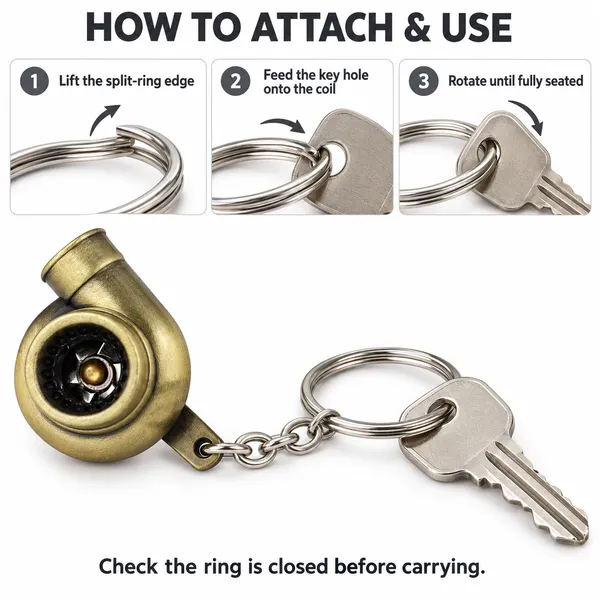 Turbo_Style_Metal_Keychain,_Gold_Finish_Keyring,_Gift_for_Car_Enthusiasts