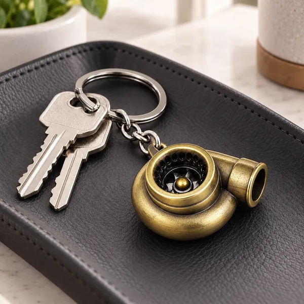 Turbo_Style_Metal_Keychain,_Gold_Finish_Keyring,_Gift_for_Car_Enthusiasts