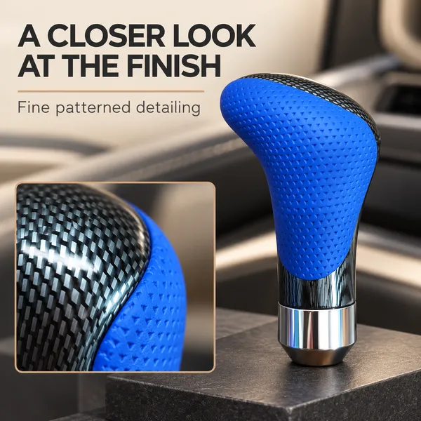 Universal_5-Speed_Manual_Gear_Shift_Knob,_Blue_Leather_and_Carbon_Look_Finish