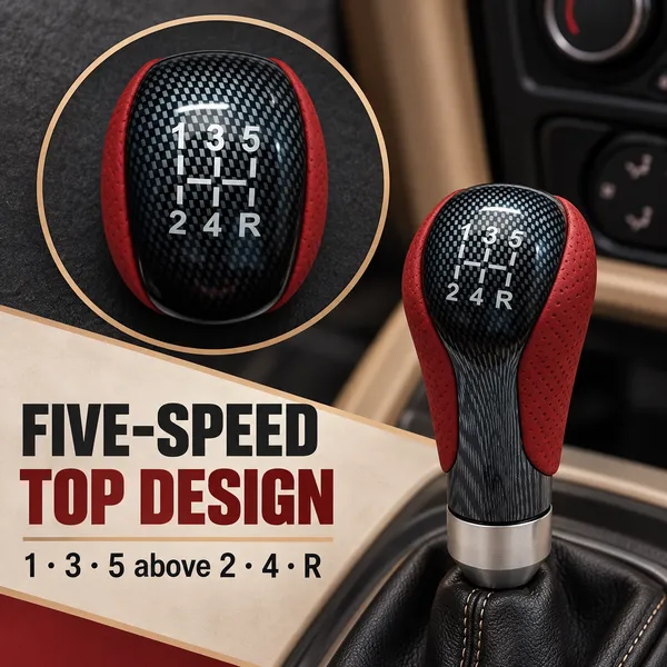 Universal_5-Speed_Manual_Gear_Shift_Knob,_Red_Leather_and_Carbon_Look_Finish