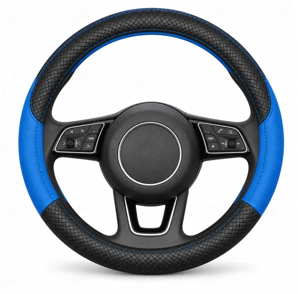 ComfyGrip_Steering_Wheel_Cover_Black_&_Blue_with_Anti-Slip_Sporty_Design