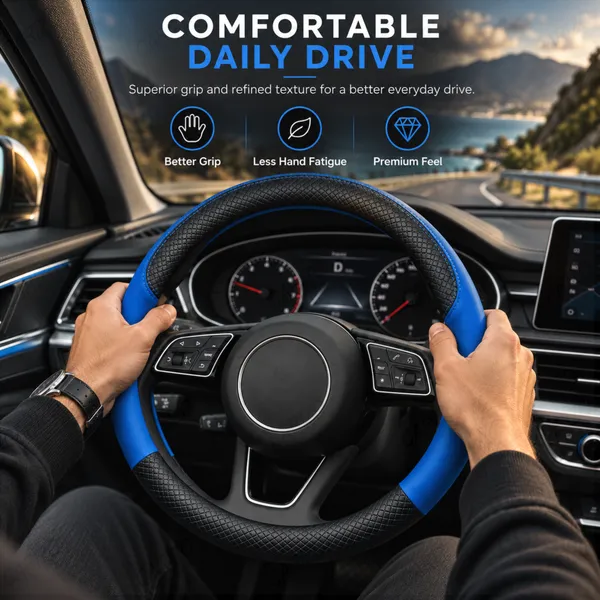 ComfyGrip_Steering_Wheel_Cover_Black_&_Blue_with_Anti-Slip_Sporty_Design