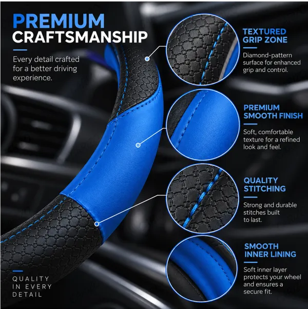 ComfyGrip_Steering_Wheel_Cover_Black_&_Blue_with_Anti-Slip_Sporty_Design
