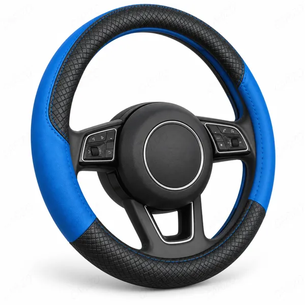 ComfyGrip_Steering_Wheel_Cover_Black_&_Blue_with_Anti-Slip_Sporty_Design