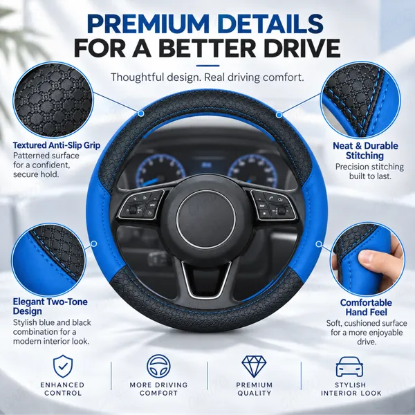 ComfyGrip_Steering_Wheel_Cover_Black_&_Blue_with_Anti-Slip_Sporty_Design