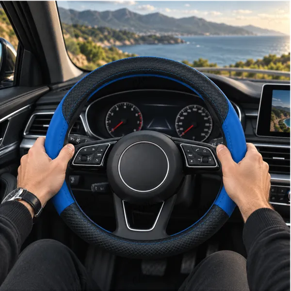 ComfyGrip_Steering_Wheel_Cover_Black_&_Blue_with_Anti-Slip_Sporty_Design