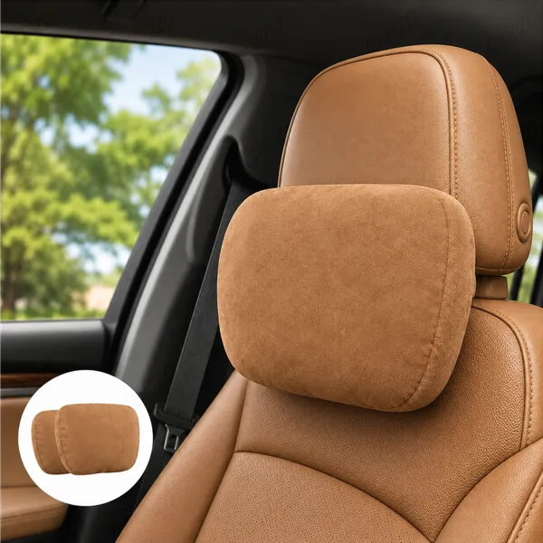 Suede_Velvet_Ergonomic_Car_Headrest_Pillow_Tan_Pack_Of_2