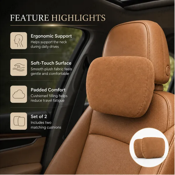Suede_Velvet_Ergonomic_Car_Headrest_Pillow_Tan_Pack_Of_2