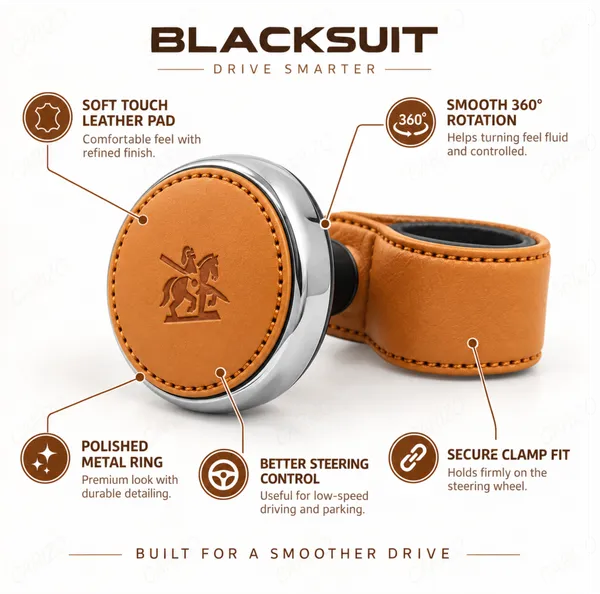 Orange_Brown_Leather_Ergonomic_Steering_Wheel_Spinner_Knob_For_Cars