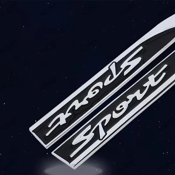 3D_Sports_Zinc_Alloy_Knife_Emblem_Badge,_Silver_Black,_Fender_&_Trunk