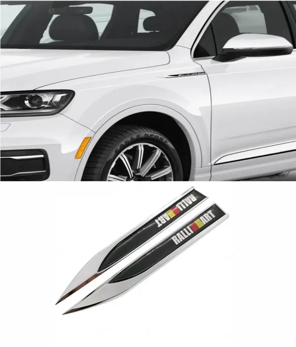 3D_Ralliart_Zinc_Alloy_Knife_Emblem_Badge,_Silver_Black,_Fender_&_Trunk