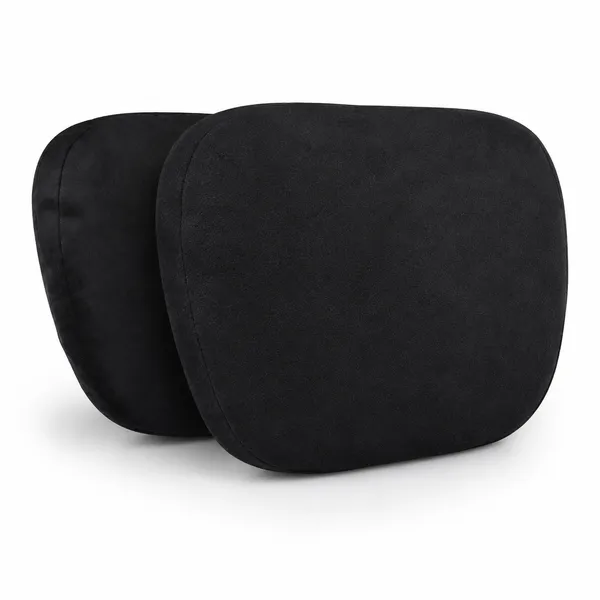Suede_Velvet_Ergonomic_Car_Headrest_Pillow_Black_Pack_Of_2