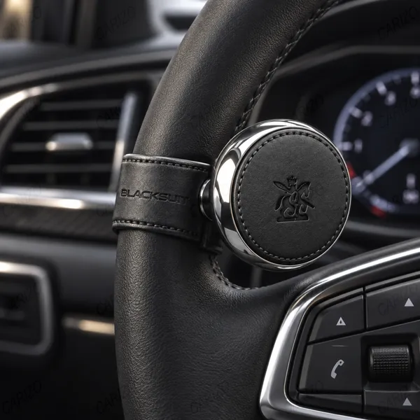 Black_Leather_Ergonomic_Steering_Wheel_Spinner_Knob_For_Cars