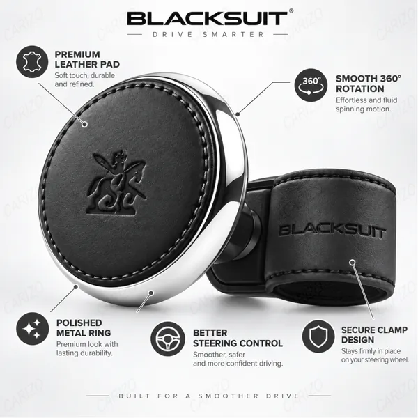 Black_Leather_Ergonomic_Steering_Wheel_Spinner_Knob_For_Cars