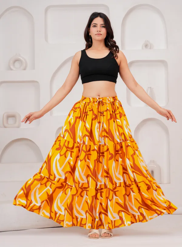 Yellow_Rayon_Abstract_Print_Flared_Maxi_Skirt_For_Women