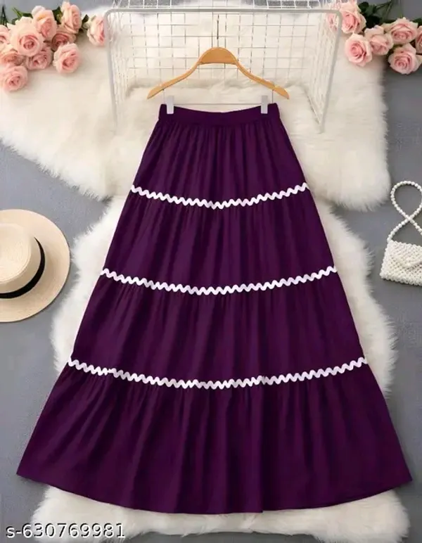 Purple_Rayon_Tiered_Flared_Maxi_Skirt_For_Women