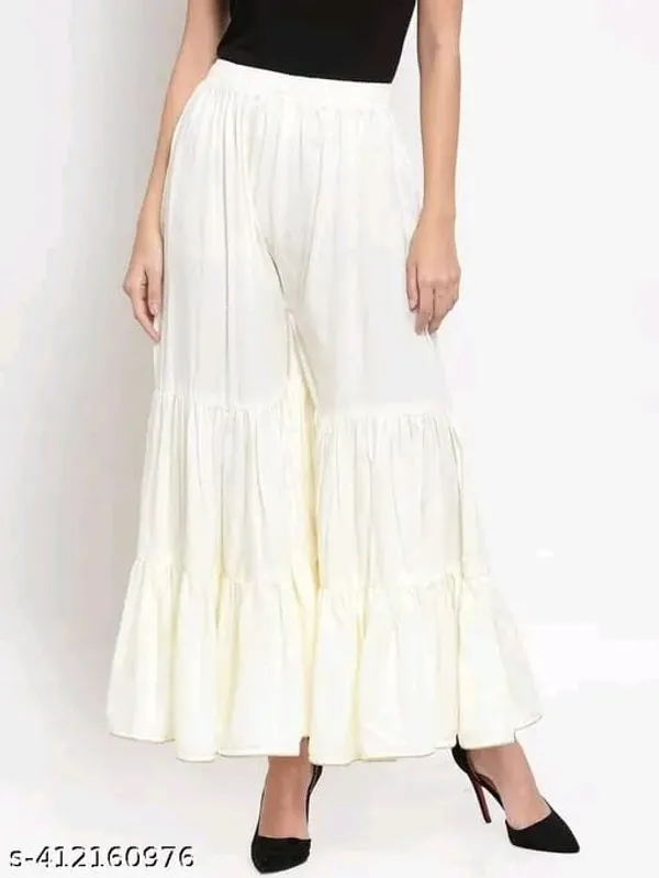 White_Rayon_Tiered_Wide_Leg_Palazzo_Pants_For_Women