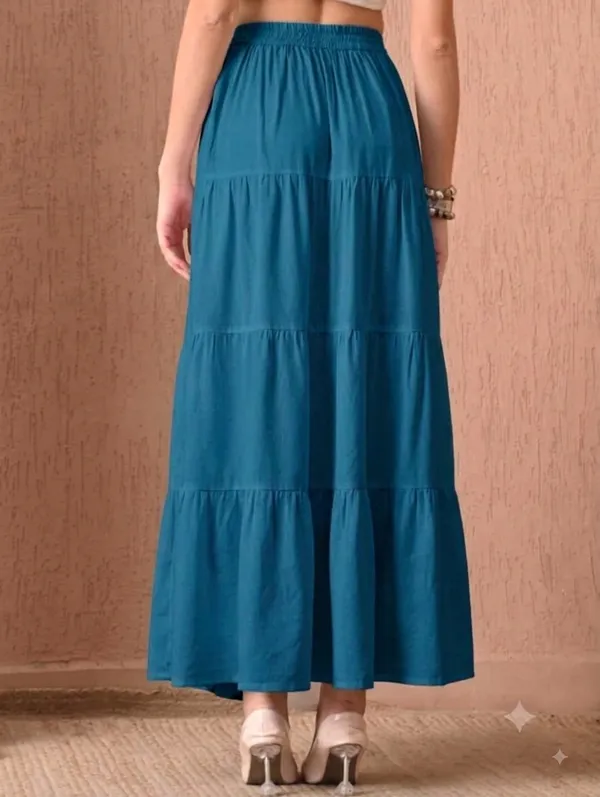 Blue_Rayon_Tiered_Flared_Maxi_Skirt_For_Women