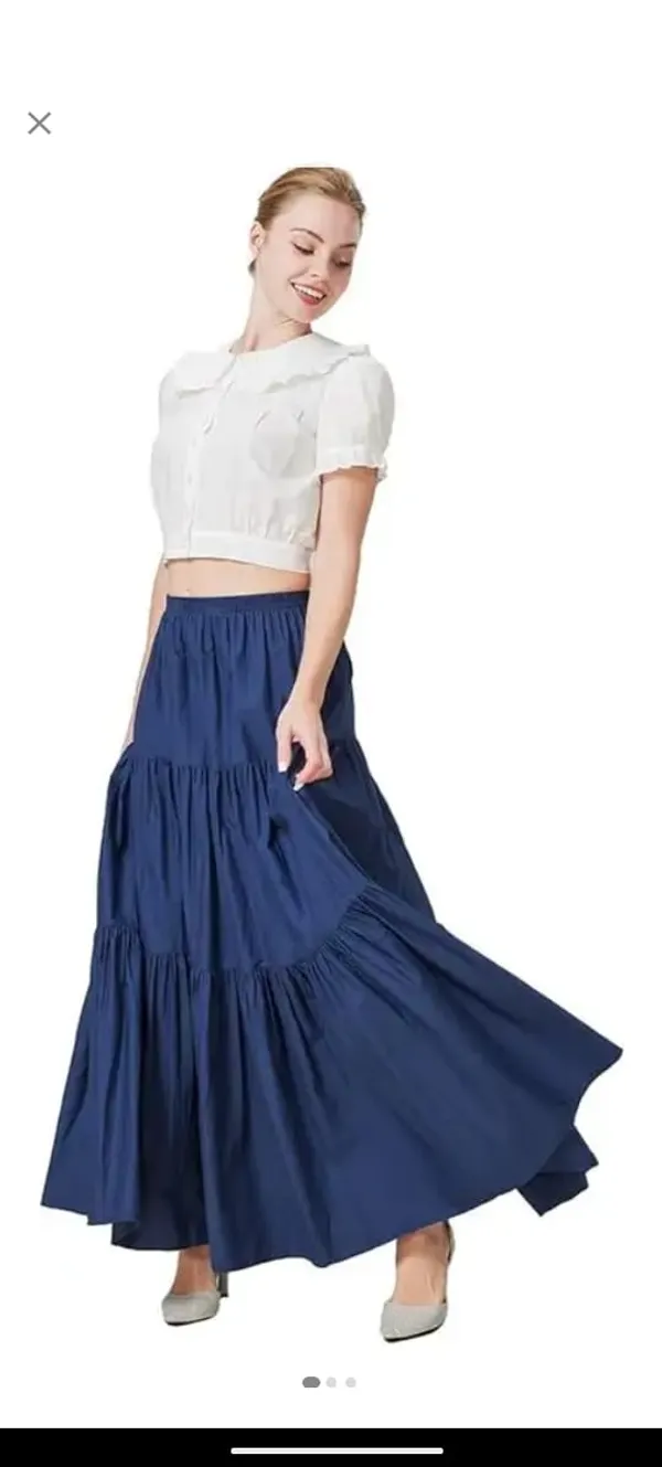 Navy_Blue_Rayon_Tiered_Flared_Maxi_Skirt_For_Women