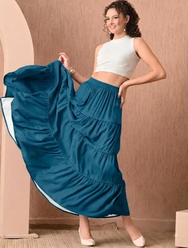 Blue_Rayon_Tiered_Flared_Maxi_Skirt_For_Women