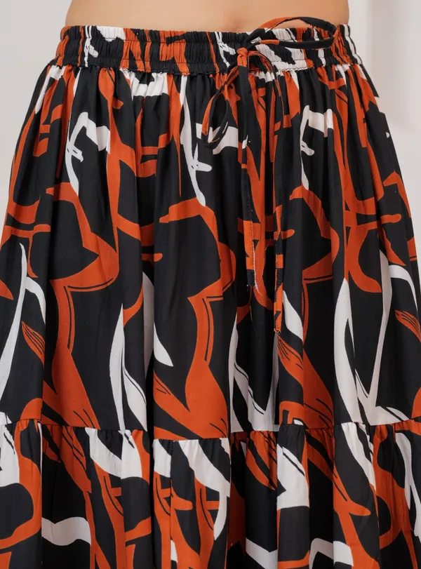 Black_Rayon_Printed_Flared_Tiered_Maxi_Skirt_For_Women