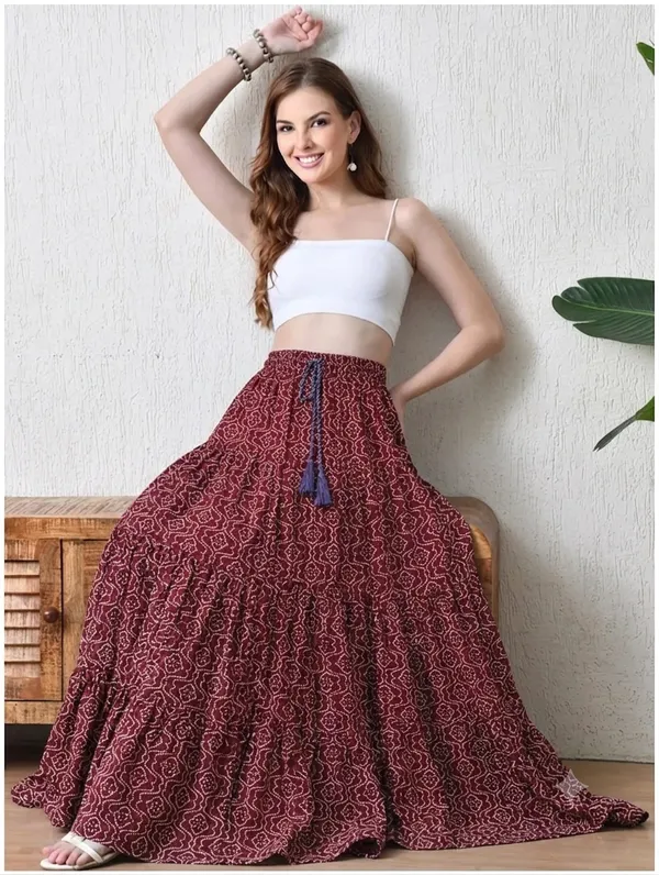 Maroon_Rayon_Flared_Printed_Maxi_Skirt_For_Women