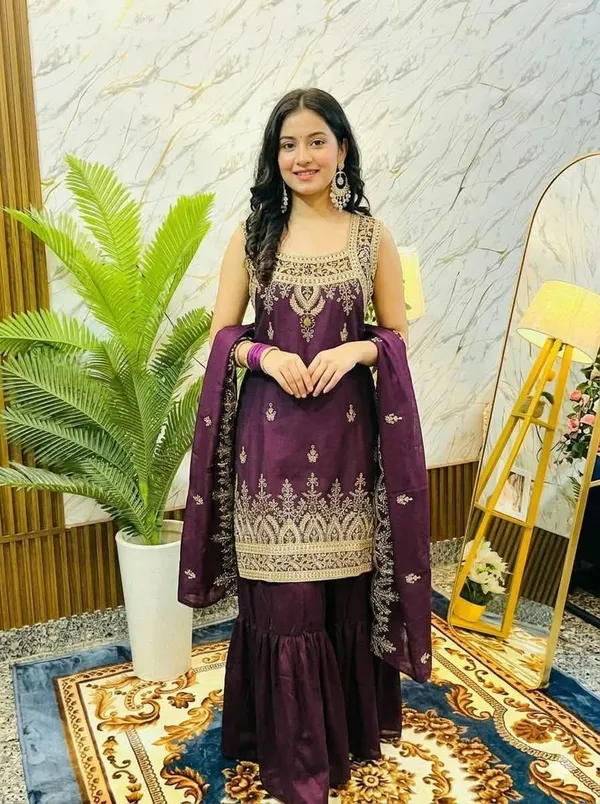 Women’s_Embroidered_Wine_Purple_Anarkali_Kurta_with_Sharara_&_Dupatta_Set