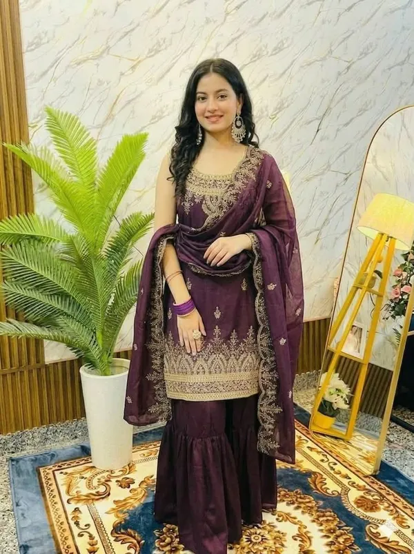 Women’s_Embroidered_Wine_Purple_Anarkali_Kurta_with_Sharara_&_Dupatta_Set