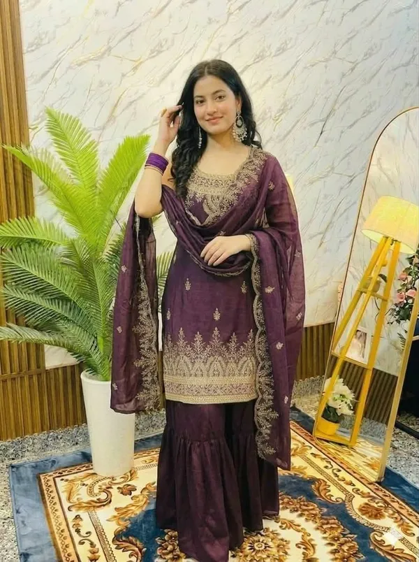 Women’s_Embroidered_Wine_Purple_Anarkali_Kurta_with_Sharara_&_Dupatta_Set