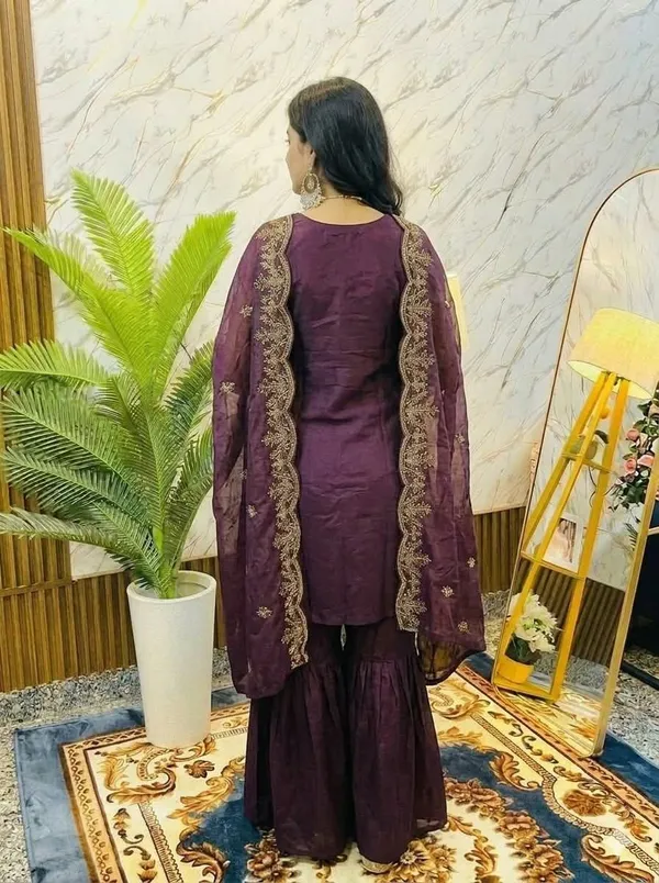 Women’s_Embroidered_Wine_Purple_Anarkali_Kurta_with_Sharara_&_Dupatta_Set