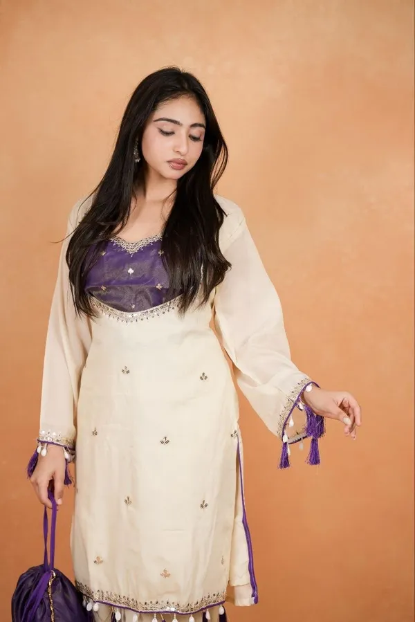 Women’s_Ivory_&_Purple_Embroidered_Kurta_Palazzo_Set_with_Tassel_Detailing