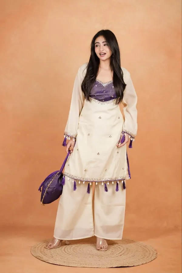 Women’s_Ivory_&_Purple_Embroidered_Kurta_Palazzo_Set_with_Tassel_Detailing