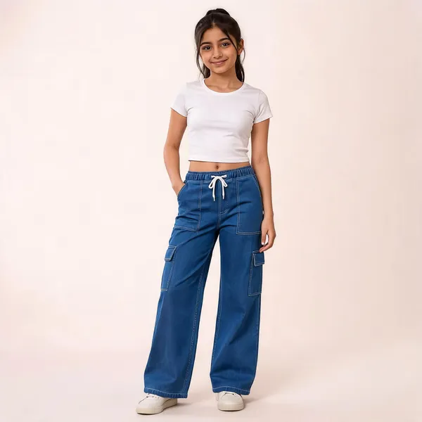 Blue_Denim_Wide_Leg_Cargo_Pants_for_Girl