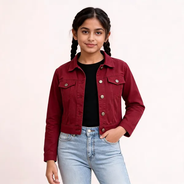 Burgundy_Denim_Cropped_Jacket_for_Girl