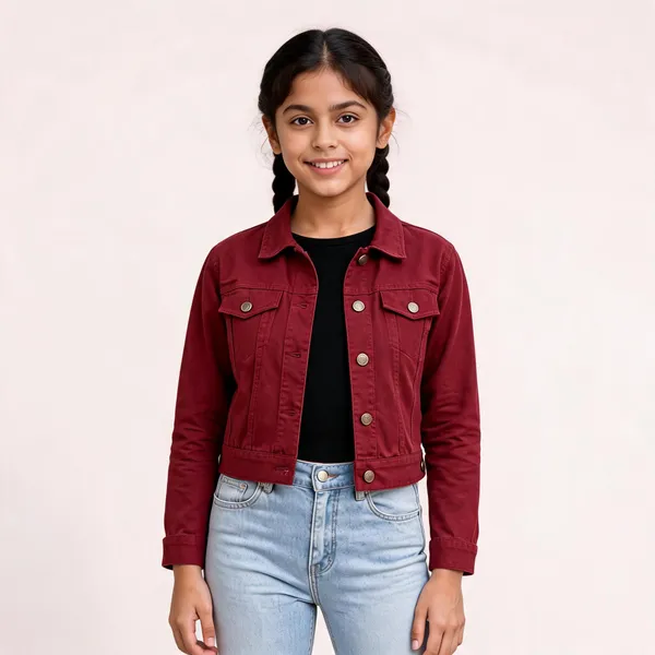 Burgundy_Denim_Cropped_Jacket_for_Girl