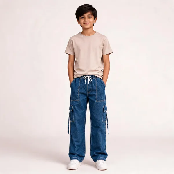 Blue_Denim_Wide_Leg_Cargo_Pants_for_Boys