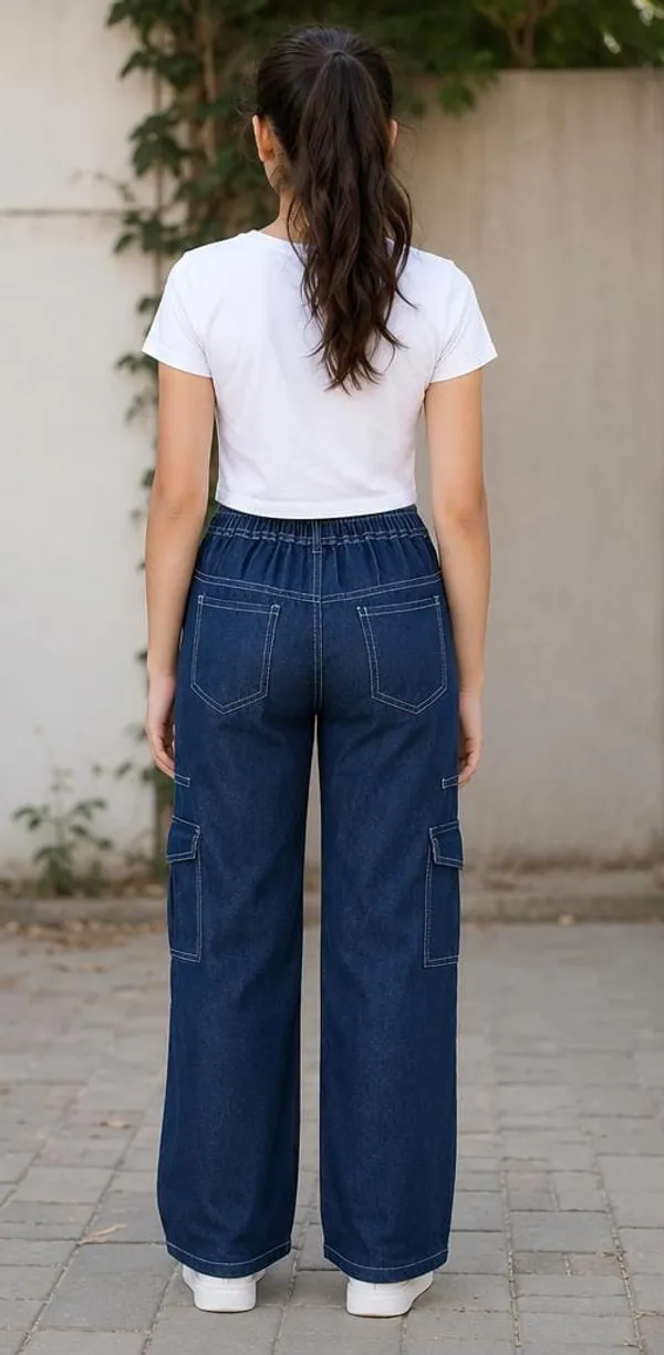 Blue_Denim_Wide_Leg_Cargo_Pants_for_Girl