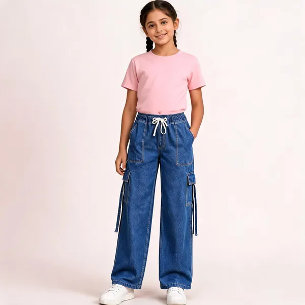 Blue_Denim_Wide_Leg_Cargo_Pants_for_Girl