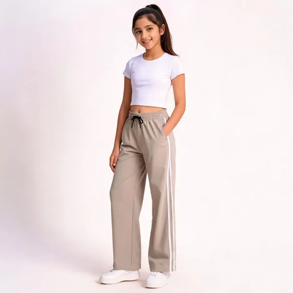 Beige_And_Brown_Wide_Leg_Pants_for_Girl
