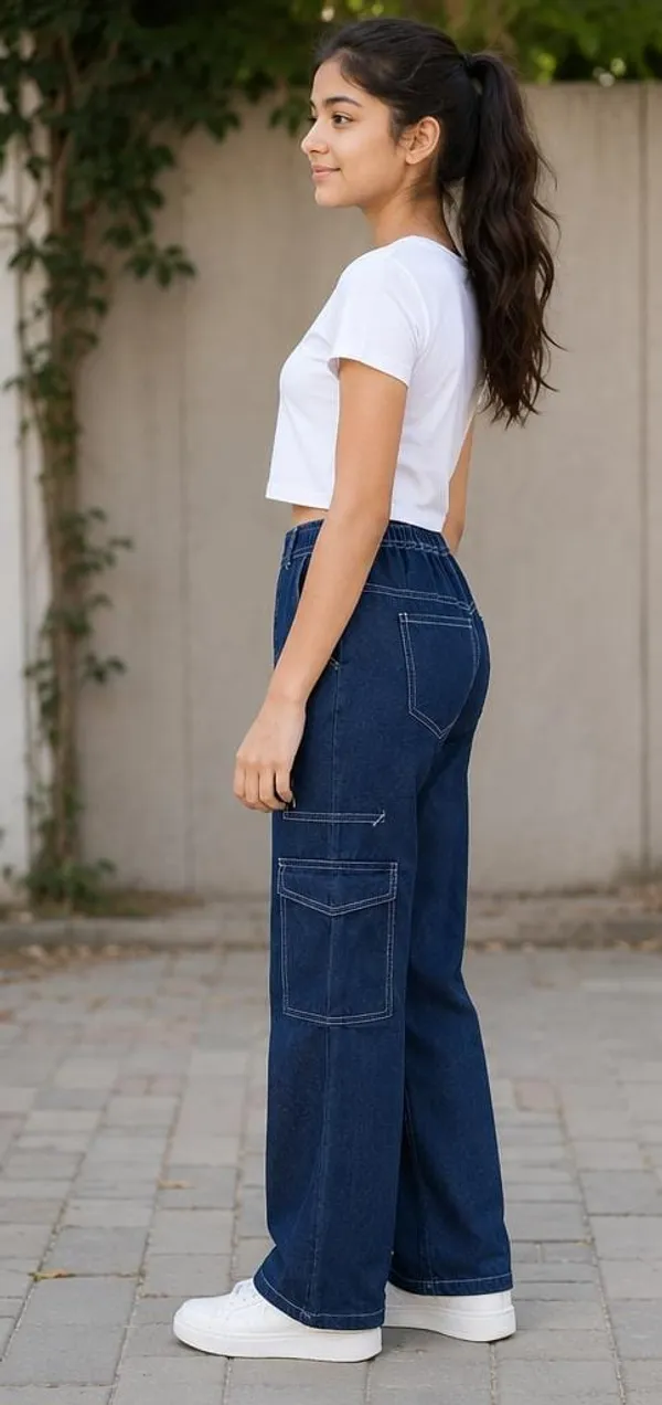 Blue_Denim_Wide_Leg_Cargo_Pants_for_Girl