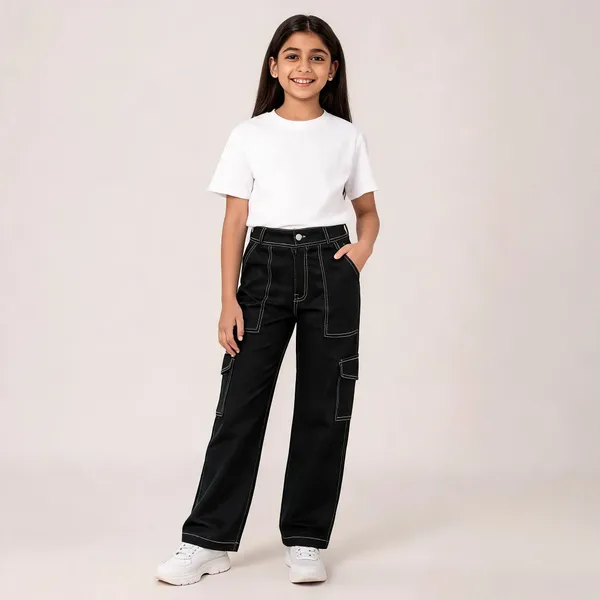 Black_Denim_Wide_Leg_Cargo_Pants_for_Girl