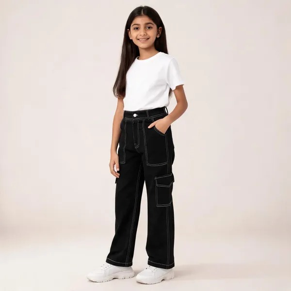 Black_Denim_Wide_Leg_Cargo_Pants_for_Girl