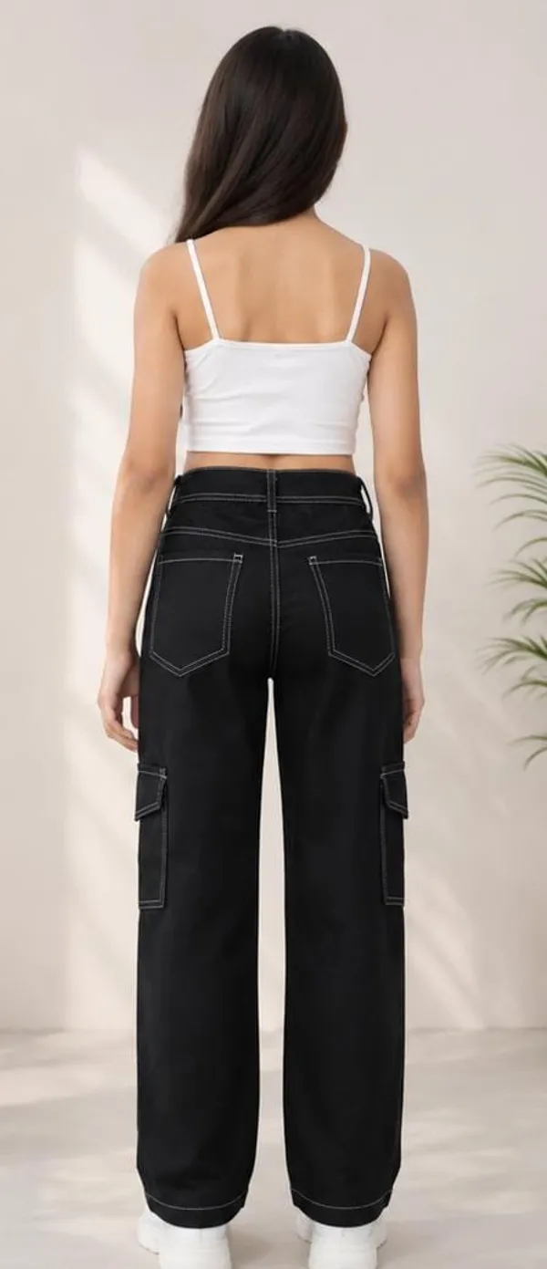 Black_Denim_Wide_Leg_Cargo_Pants_for_Girl