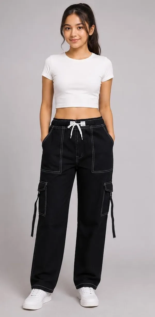 Black_Casual_Cargo_Pants_for_Girl