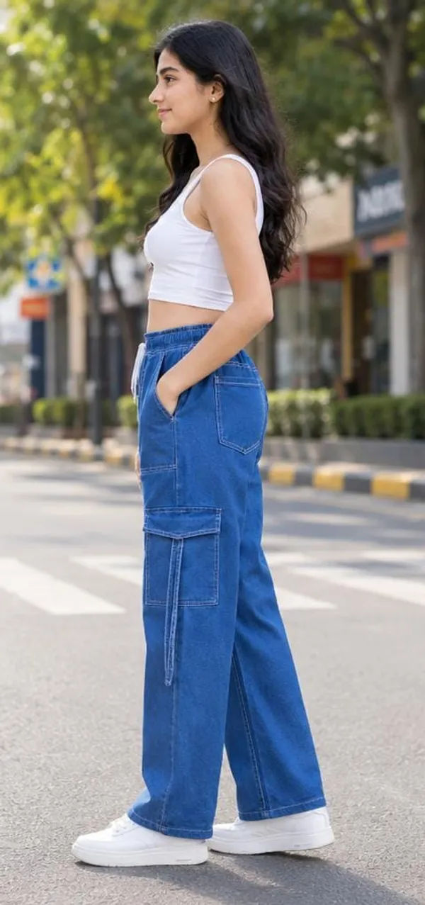 Blue_Denim_Wide_Leg_Cargo_Pants_for_Girl