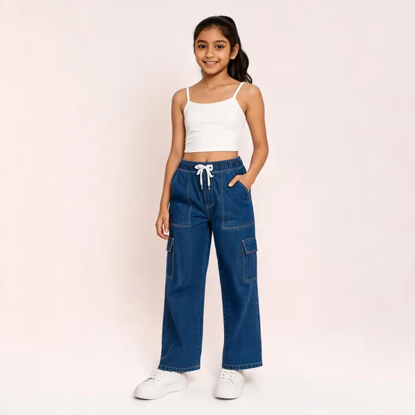 Blue_Denim_Wide_Leg_Cargo_Pants_for_Girl