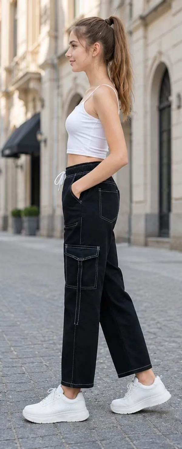 Black_Casual_Cargo_Pants_for_Girl