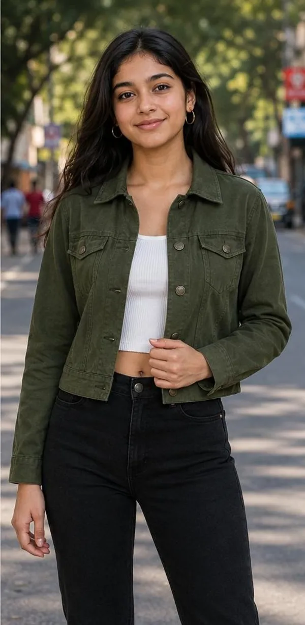 Olive_Denim_Cropped_Jacket_for_Girl