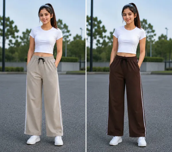 Beige_And_Brown_Wide_Leg_Pants_for_Girl